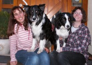 Unser Hochzeitspaar mit Trauzeugen Frauchen Nicole und Petra