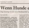 Zeitungsartikel ueber Dogdancing mit Petra und Moni